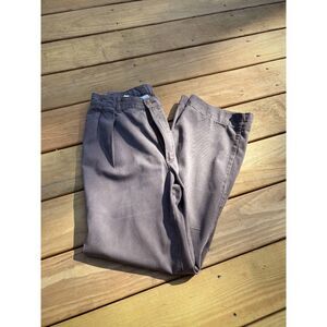 Vintage 100% Cotton Pleated Plum Khakis Tourtise Buttons [31]